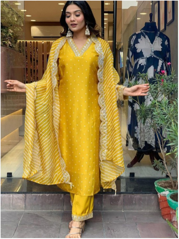 Kurta With Trouser & Dupatta